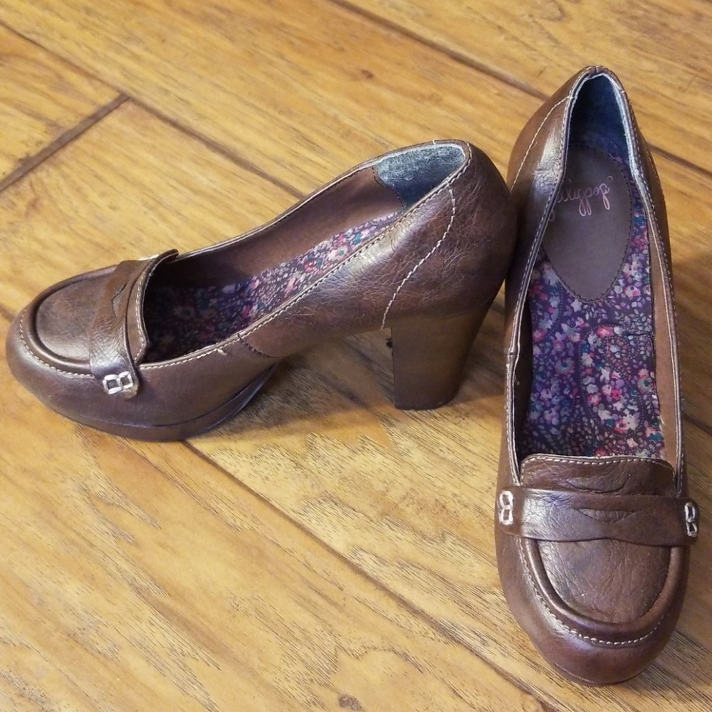 Jellypop block heel penny loafers Great Condition
